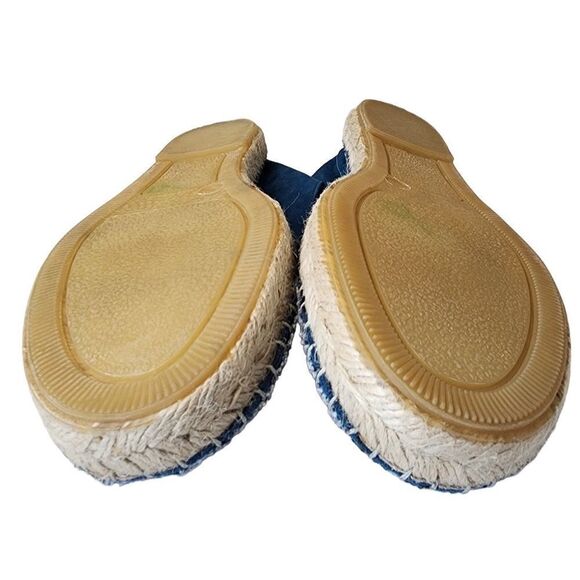 Sam Edelman- Krissy Leather Suede Mixed Media Canvas Espadrille Flats, Size 8 - Picture 11 of 13